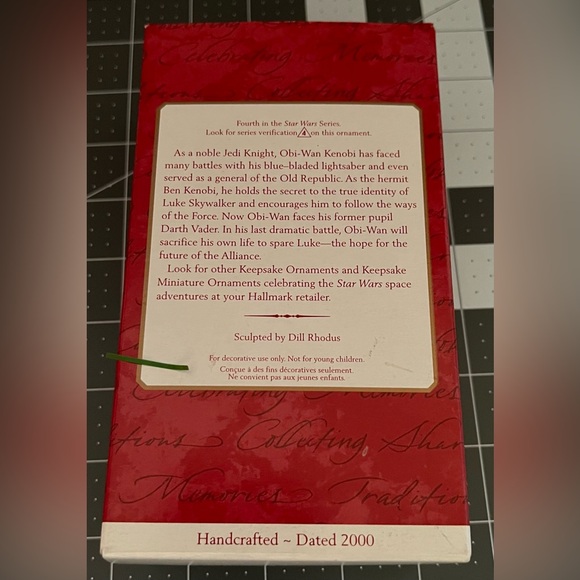 Hallmark Star Wars Obi-Won Ornament - Picture 2 of 4